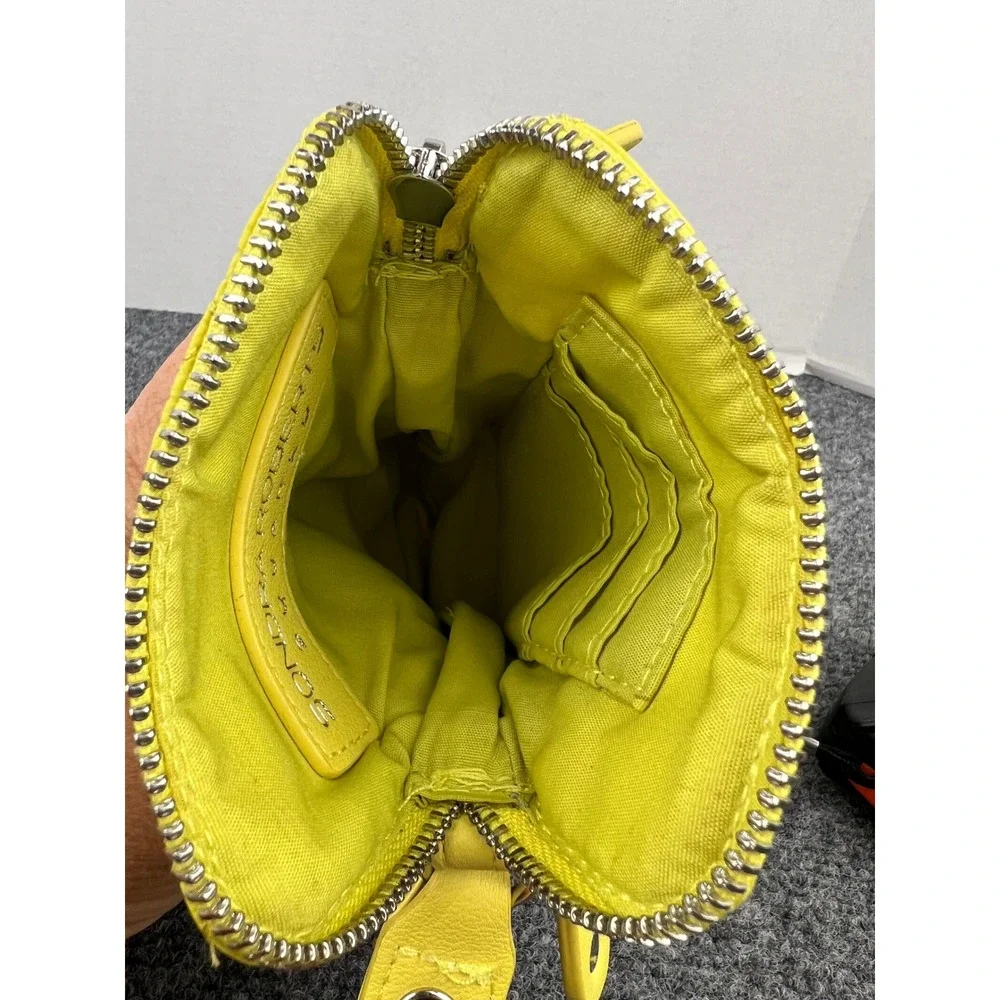 Sondra Roberts Squared Yellow Quilted Nylon Crossbody Phone Bag‎ Striped Strap